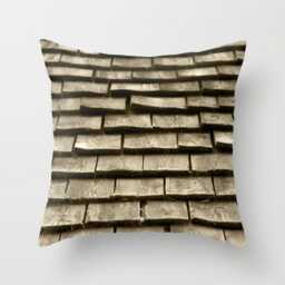Wood Roof, Pillow Or Cover Homedecor, Interior Design, Sepia, Rustic Decor, Alpine Roof Shingles, Monochrom, Wood Decor - thumbnail 1