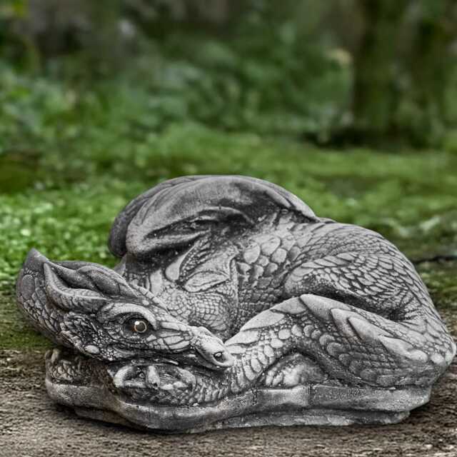 Outdoor Laying Dragon Statue Concrete Figurine Stone Animal Sculpture Cement Wildlife Decoration Handmade Mythical Ornament - image 1