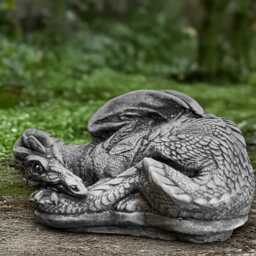Outdoor Laying Dragon Statue Concrete Figurine Stone Animal Sculpture Cement Wildlife Decoration Handmade Mythical Ornament - thumbnail 2