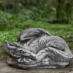 Outdoor Laying Dragon Statue Concrete Figurine Stone Animal Sculpture Cement Wildlife Decoration Handmade Mythical Ornament - thumbnail 1