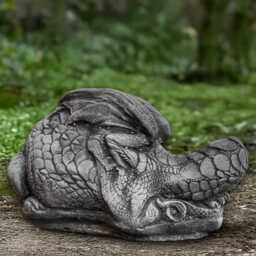 Outdoor Laying Dragon Statue Concrete Figurine Stone Animal Sculpture Cement Wildlife Decoration Handmade Mythical Ornament - thumbnail 3