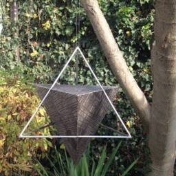 Metal Star Tetrahedron Sculpture, Geometric Art Decor - thumbnail 2