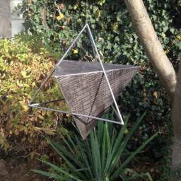 Metal Star Tetrahedron Sculpture, Geometric Art Decor - thumbnail 4