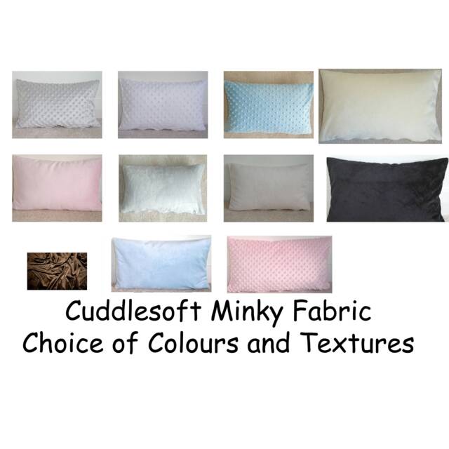 "12x16 Pillow Cover With Zip 40x30cm Minky Plush Cuddlesoft Fleece Raised Spots Or Plain Soft Fluffy Oblong Cushion Case Sham 16""x12" - image 1