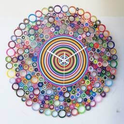 Large Wall Clock, Paper Colorful First Anniversary Gift, Gifts, Modern Clock - thumbnail 3