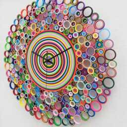 Large Wall Clock, Paper Colorful First Anniversary Gift, Gifts, Modern Clock - thumbnail 4