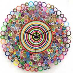 Large Wall Clock, Paper Colorful First Anniversary Gift, Gifts, Modern Clock - thumbnail 2