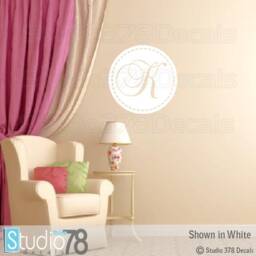 Circle Monogram Vinyl Wall Decal - Nursery Initial Lettering - 23 - thumbnail 3