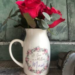 Personalised One in A Million Mum Gran Nanna Grandma Home Quote Lilac Pink Floral Design Ceramic Small Jug Vase Mug Birthday Gift - thumbnail 2