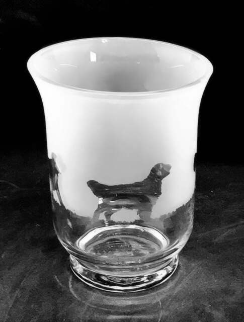Golden Retriever Frieze Clear Glass Vase - 14.5cm, Boxed - image 1