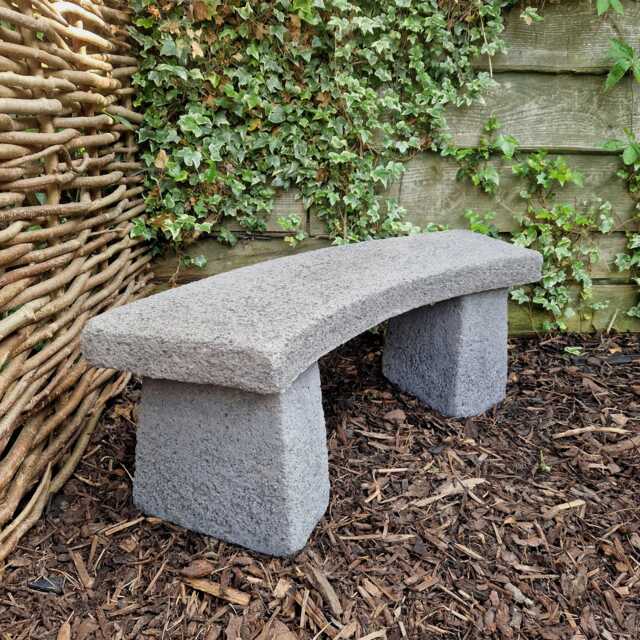 Weathered Grey Curved Garden Bench - image 1