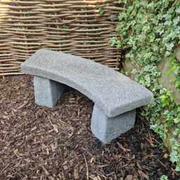 Weathered Grey Curved Garden Bench - thumbnail 3