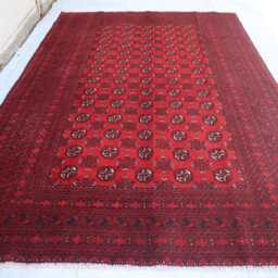7x10 Ft Brand New Akhcha Handmade Rug, Red High Pile Afghan Turkmen Bokhara Area Rug - Livingroom Rug, Tribal Bedroom Office Rug - thumbnail 2