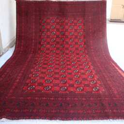 7x10 Ft Brand New Akhcha Handmade Rug, Red High Pile Afghan Turkmen Bokhara Area Rug - Livingroom Rug, Tribal Bedroom Office Rug - thumbnail 4