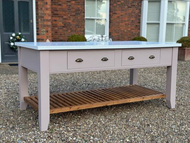 Kitchen Island Bespoke Corian Solid Pine Counter Shaker In-Frame Farmhouse Table Delivery Not Free - image 1