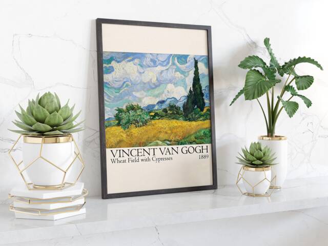 Vincent Van Gogh Wheat Field With Cypresses 1889 Post Impressionist Landscape Wall Art Print For Living Room Or Office Decor - image 1