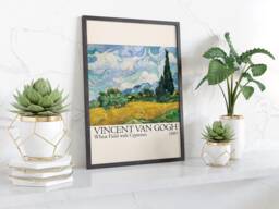 Vincent Van Gogh Wheat Field With Cypresses 1889 Post Impressionist Landscape Wall Art Print For Living Room Or Office Decor - thumbnail 1