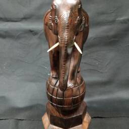 Elephant Statue, Rosewood Elephant, Dancing On Ball, Circus Elephant, Decorative Wooden Sculptures, Ancient Wooden Art, Gift Ideas - thumbnail 3