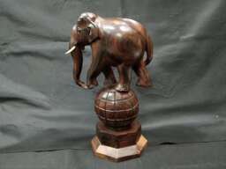Elephant Statue, Rosewood Elephant, Dancing On Ball, Circus Elephant, Decorative Wooden Sculptures, Ancient Wooden Art, Gift Ideas - thumbnail 1