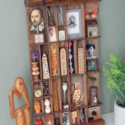 Vintage Letterpress Type Case Quirky Curios Cabinet Display - thumbnail 3