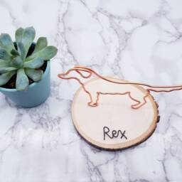 Personalized Golden Retriever Wire Sculpture, Dog Memorial Art - thumbnail 3