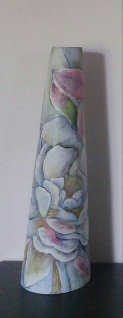 The Vase. White Flowers.a Gentle Fantasy. Piony. Height 48 cm. Weight 0.3.kg - image 1