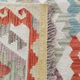 Multicolour Wool Runner, Handmade Artisan Afghan Turkish Persian Qashqai Moroccan Navajo Flatweave, Natural Kilim Rug 247x86 cm - thumbnail 3