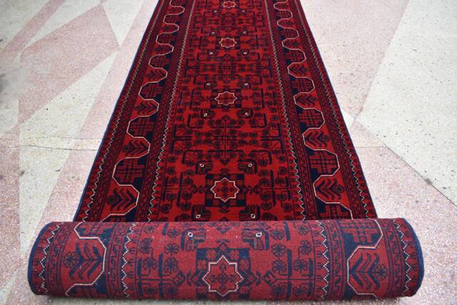 3??20 Ft Handmade Afghan Wool Runner, Turkmen Bokhara Hallway Rug - image 1