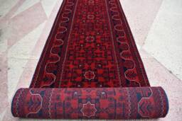 3??20 Ft Handmade Afghan Wool Runner, Turkmen Bokhara Hallway Rug - thumbnail 1