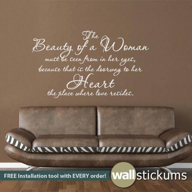 Audrey Hepburn Quote Woman's Beauty Vinyl Wall Decal - image 1