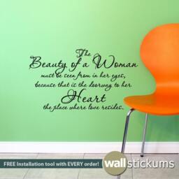 Audrey Hepburn Quote Woman's Beauty Vinyl Wall Decal - thumbnail 3
