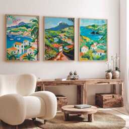 Set Of 3 Azores Poster, Portugal Nature Island Ocean Volcanic Travel Print, Wall Decor - thumbnail 3