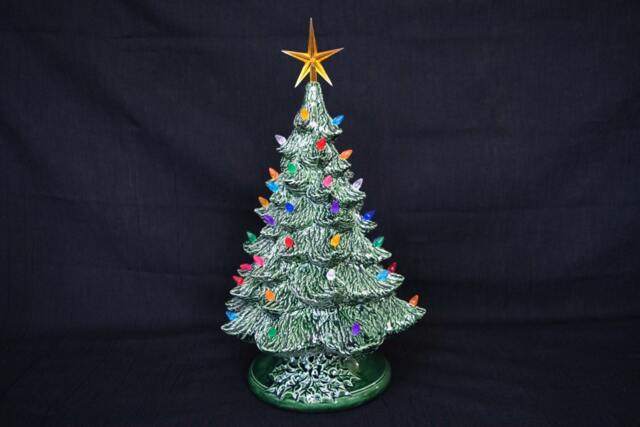 16-Inch Vintage-style Lighted Ceramic Christmas Tree - Classic Tabletop Centerpiece Made To Order - image 1