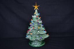 16-Inch Vintage-style Lighted Ceramic Christmas Tree - Classic Tabletop Centerpiece Made To Order