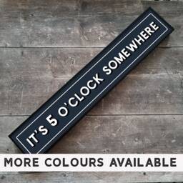 It's 5 O'clock Somewhere - Framed Metal Print Retro Sign Gallery Wall Art Quote Wine Prints Bar Gin - thumbnail 1