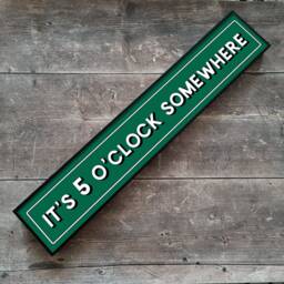 It's 5 O'clock Somewhere - Framed Metal Print Retro Sign Gallery Wall Art Quote Wine Prints Bar Gin - thumbnail 2