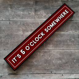 It's 5 O'clock Somewhere - Framed Metal Print Retro Sign Gallery Wall Art Quote Wine Prints Bar Gin - thumbnail 3