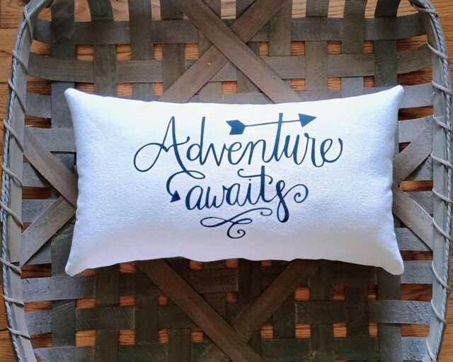 Adventure Awaits Lumbar Throw Pillow Graduation Gifts - image 1