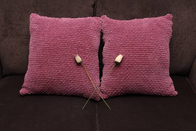Handmade Pink Knitted Decorative Throw Pillows, Cozy Home Decor - image 1