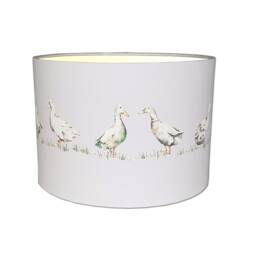 Lampshades in Laura Ashley Ducks Silver Fabric Handmade Free Delivery - thumbnail 3