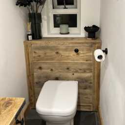Settle - Bathroom Wc Unit Handmade Reclaimed Timber Rustic Cabinet Custom Size Options - thumbnail 1