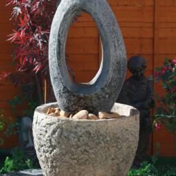 stone Granery Tub Eye Garden Water Fountain - thumbnail 3