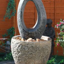 stone Granery Tub Eye Garden Water Fountain - thumbnail 2