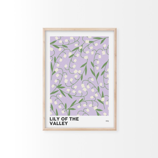 Lily Of The Valley May Birth Flower Print - Birthday Prints, Art, Colourful Wall Gifts For Her - image 1