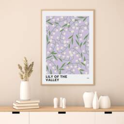Lily Of The Valley May Birth Flower Print - Birthday Prints, Art, Colourful Wall Gifts For Her - thumbnail 2