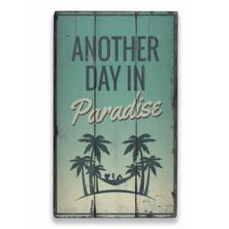 Paradise Day Sign, Home Decor, Good Lifestyle, Wooden Sale Wall Decor - Old Sign - thumbnail 2