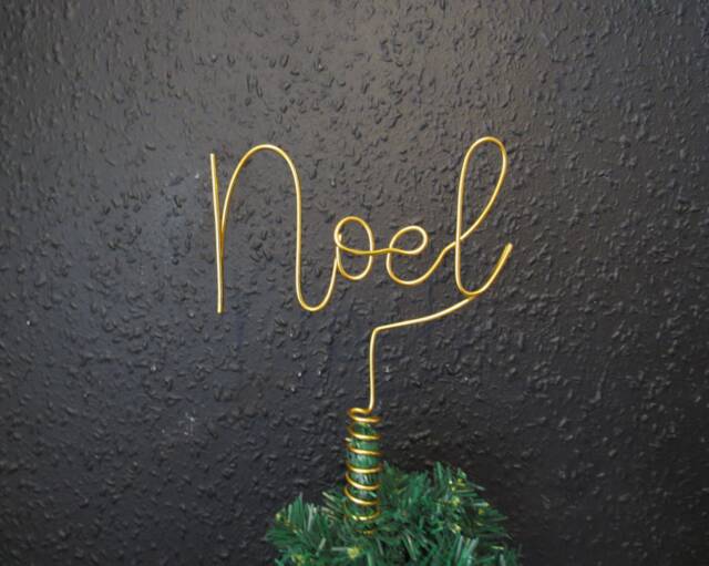 Wire Noel Christmas Tree Topper Wire Unique Decorations Modern Topper, Sign Decor Gifts - image 1