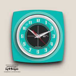 Atomic Turquoise Wall Clock Mid-Century Modern Jetsons Style - thumbnail 1