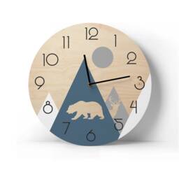 Mountains Wall Clock Personalized Animal Decor Kids Room Art Children's Gift - thumbnail 3