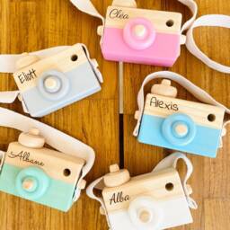 Wooden Camera/Customizable Montessori Toy Personalized Children's & Baby Gift Baby Shower Birthday - thumbnail 3
